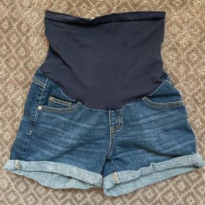 Maternity jean shorts